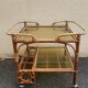 beautiful rattan and bamboo serving cart from the 1960s/70s