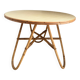 Vintage round tripod side table in rattan