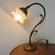 Art Nouveau lamp in brass and frosted glass