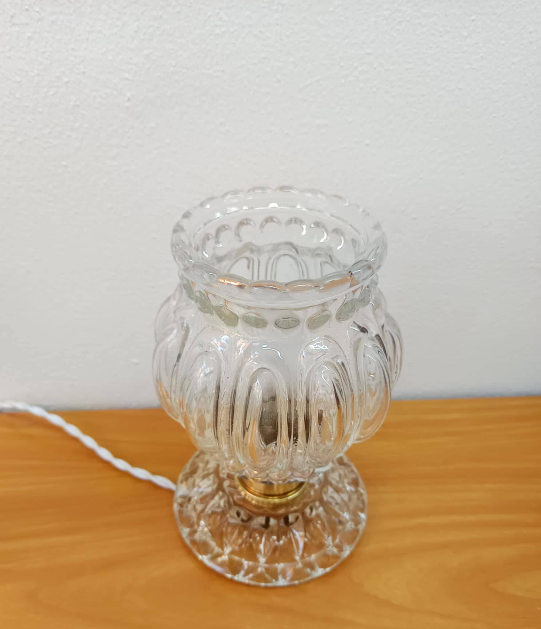 Art Deco glass and brass table lamp