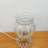 Art Deco glass and brass table lamp