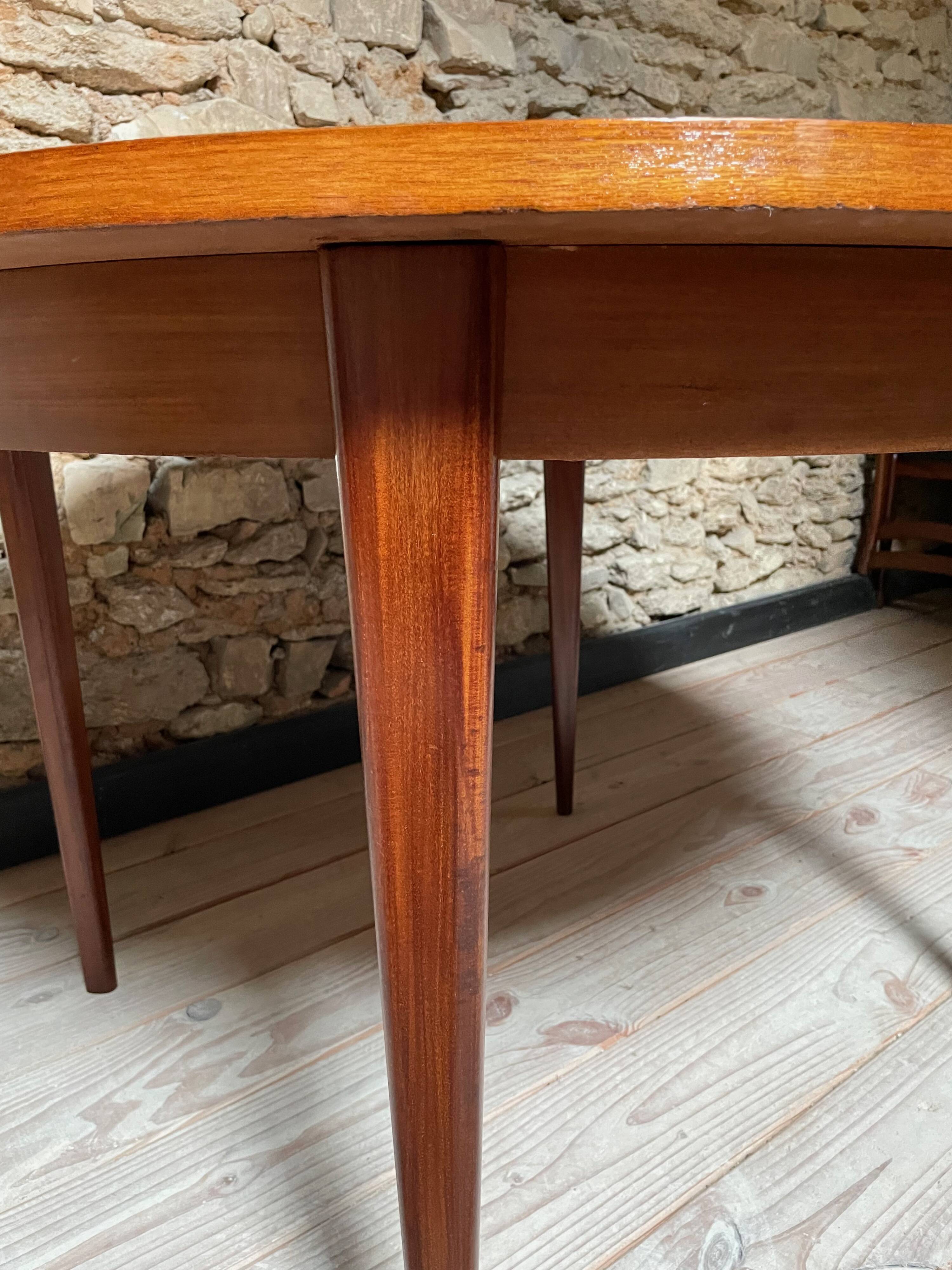 Teak table, vintage Scandinavian style from the 1960s, with hidden extension