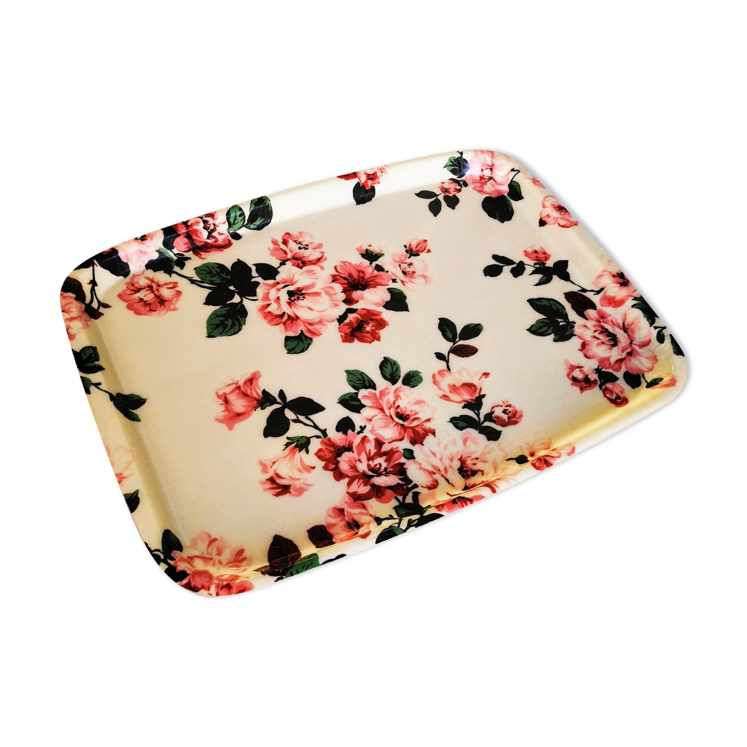 Flowery vintage platter