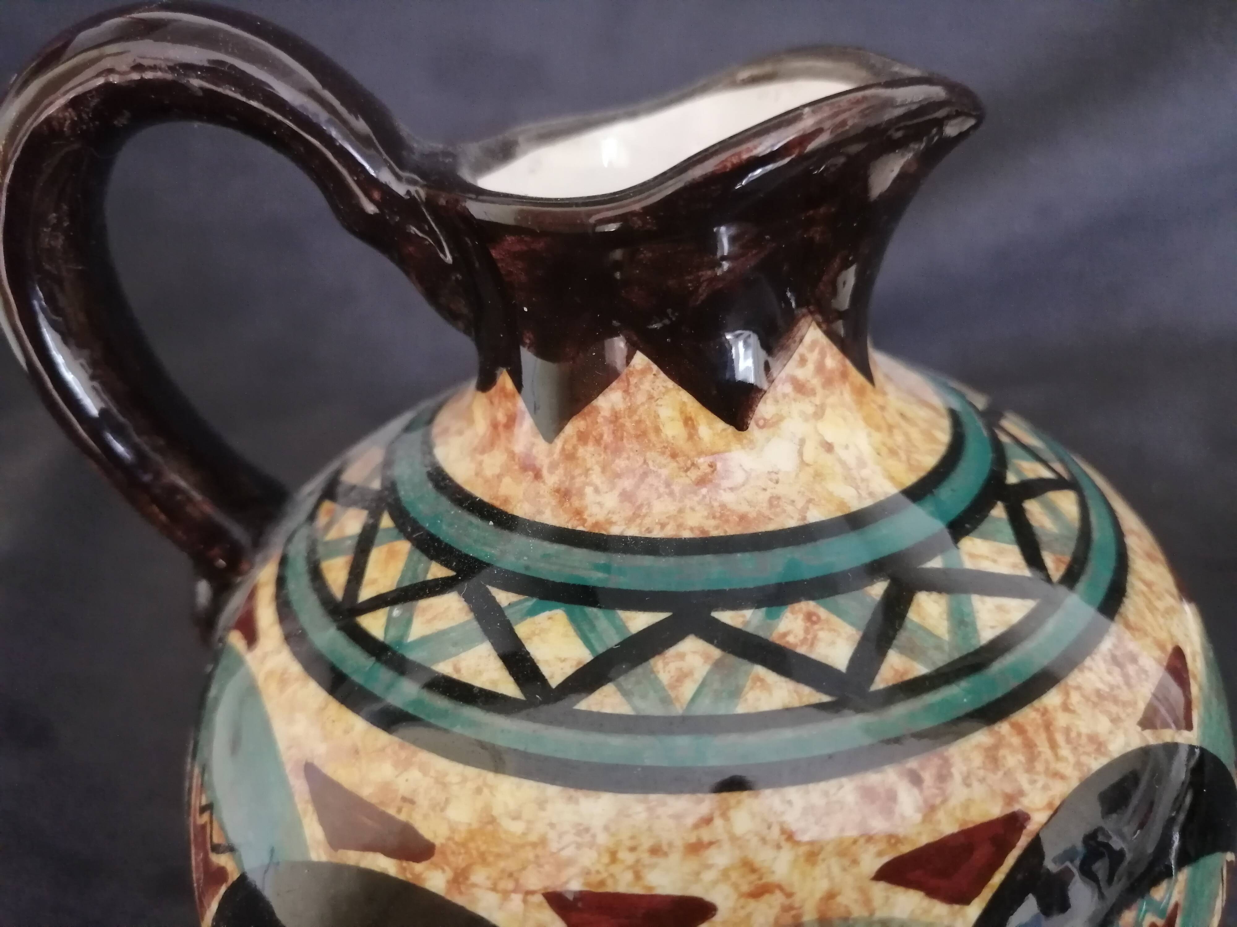 Saint Jean de Bretagne ceramic liqueur set, 5 pieces