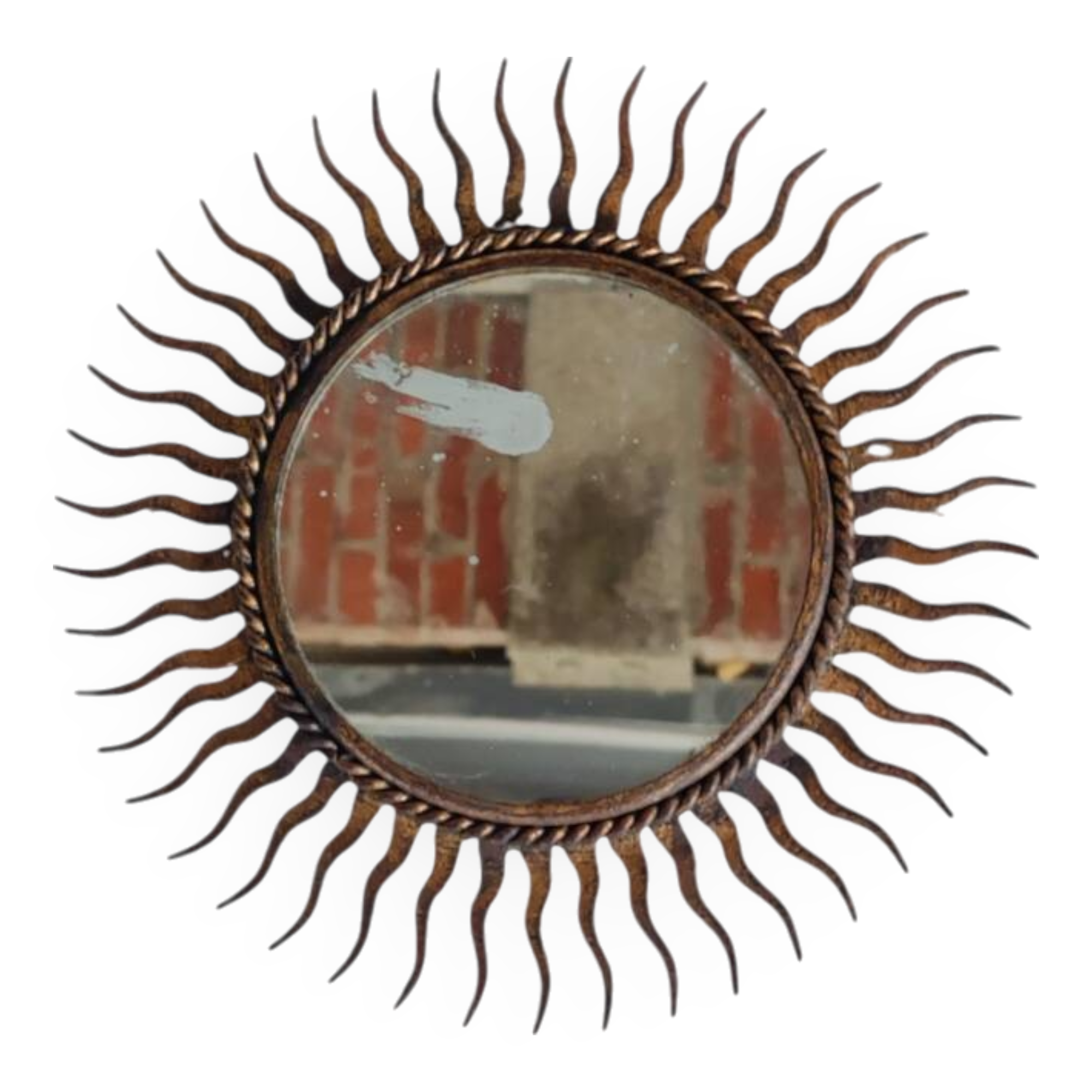 Authentic small sun mirror from the 1960s/70s