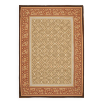 Handmade European Vintage Aubusson Kilim 295 cm x 422 cm