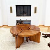 Modular "nuclear" bench + 5-piece coffee table 1940s