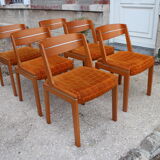 Series of 6 teak chairs 1970