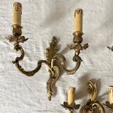Assorted brass wall lights x4 rocaile style