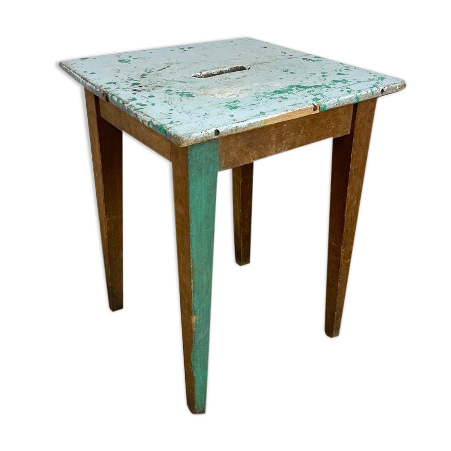 Old wooden slot stool