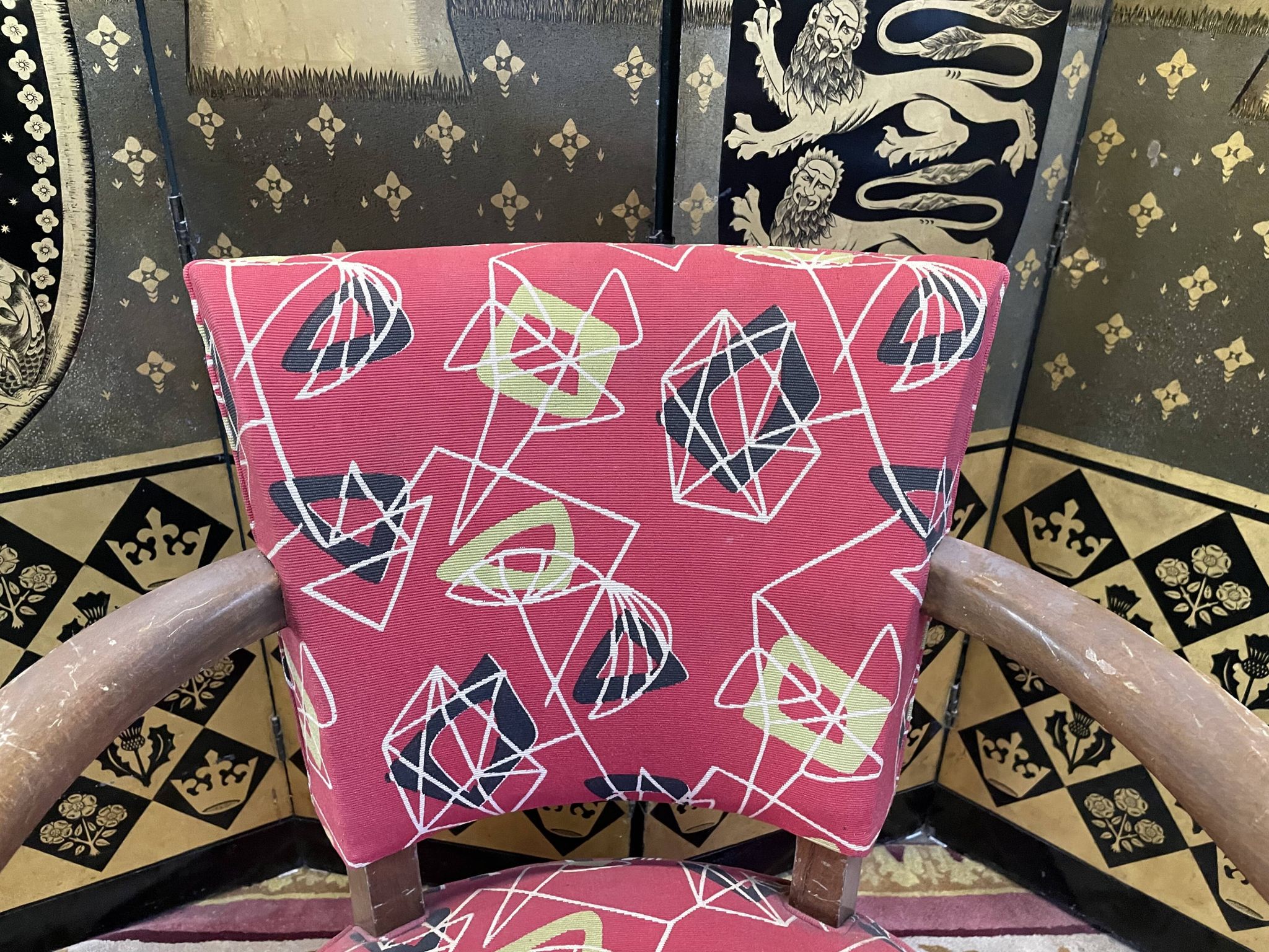 Suite of 4 armchairs bridges Art Deco style