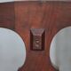 Barber chair in wood and leather with adjustable headrest, office chair.