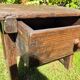 Antique Spanish side table pine rustic pay table with drawer