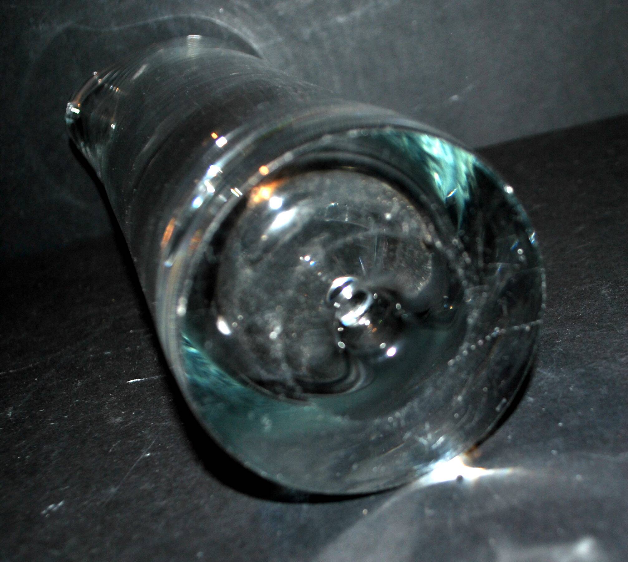 Vintage water pitcher in bubble blown glass - pitcher jug verrerie krosno poland