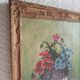 Old vintage flower bouquet painting frame