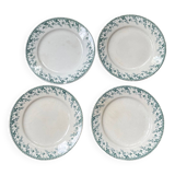 4 opaque porcelain dessert plates from Gien, Montigny model