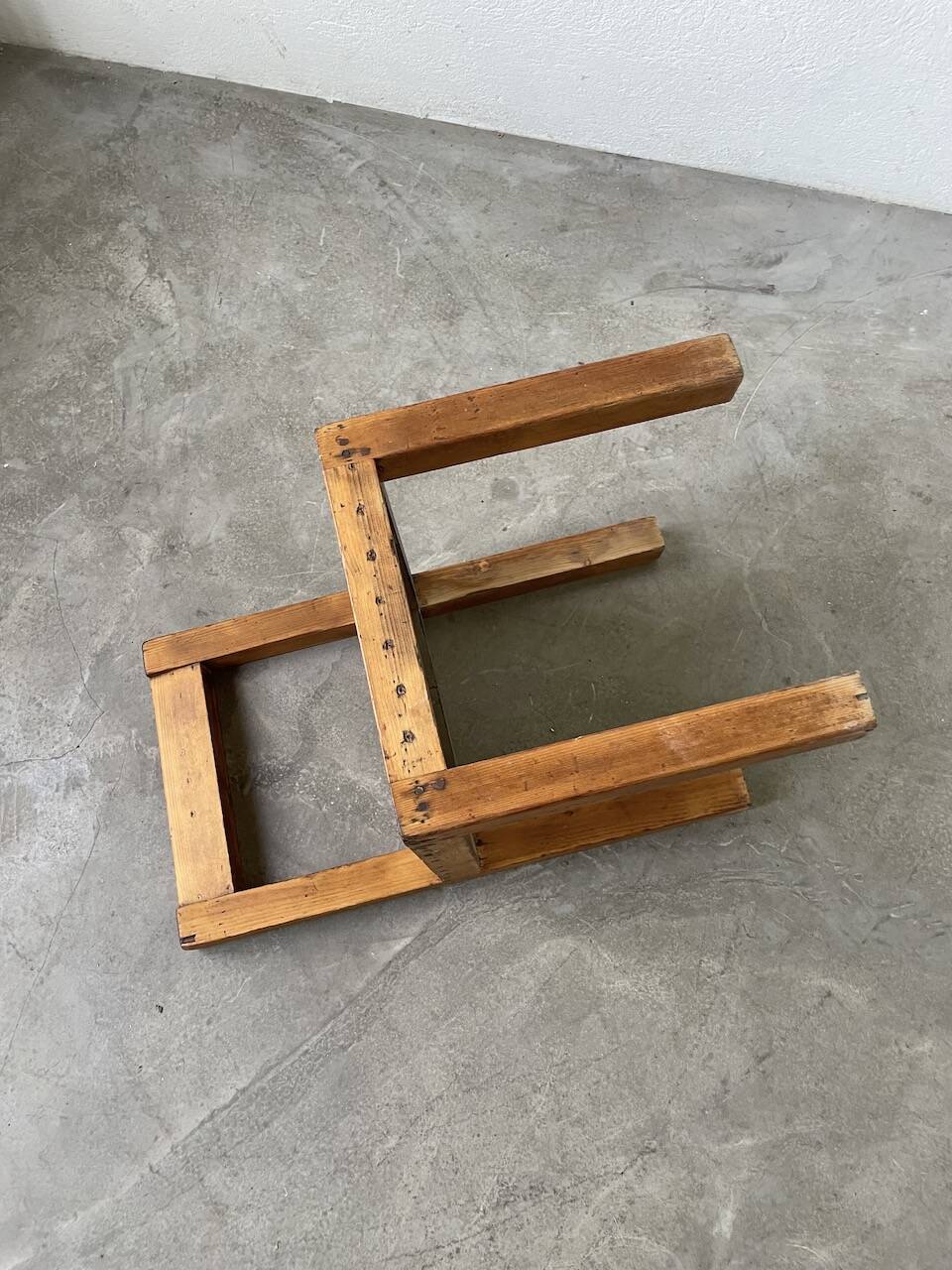 Brutalist pine chair