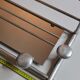 Aluminum wall coat rack with mirror, 5 hooks and a hat holder, 50s