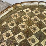 Round Florentine wooden tray