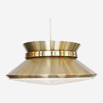 Brass colored aluminium pendant light by Carl Thore for Granhaga Metall. Sweden 1970s