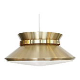 Brass colored aluminium pendant light by Carl Thore for Granhaga Metall. Sweden 1970s