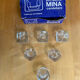 Series 6 antique candle holders mina moulded glass + vintage box #e483