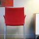 Set of 4 Zanotta armchairs in red leather