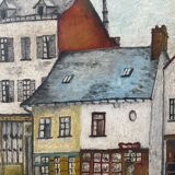 Huile sur carton ancienne encadrée et signée