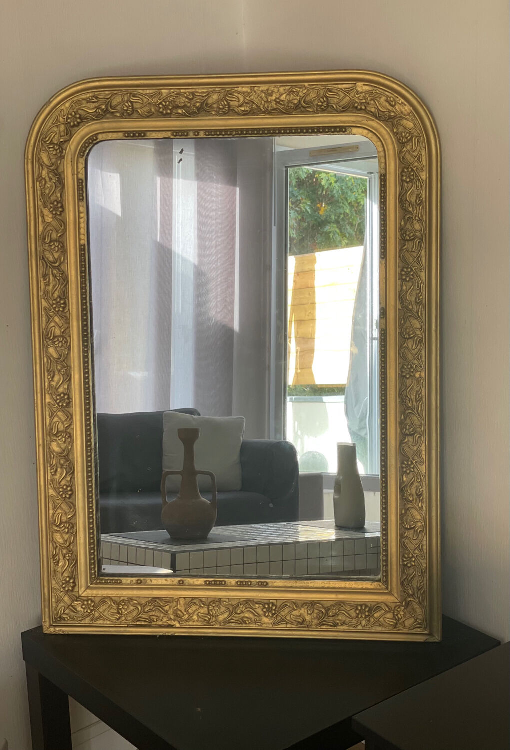 Antique Louis-Philippe carved mirror 90x65 cm