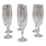 6 flutes à champagne "véritable cristallin"