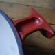 Le Creuset dish by Enzo Mari, in red cast iron, 70s