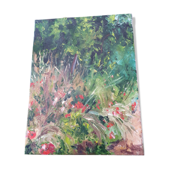 Tableau Le talus aux coquelicots