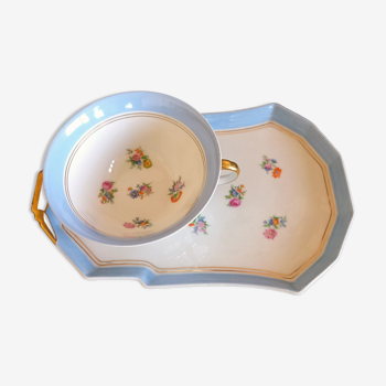 Lot de 2 anciens sets petit-déjeuner porcelaine de Limoges manufacture georges boyer