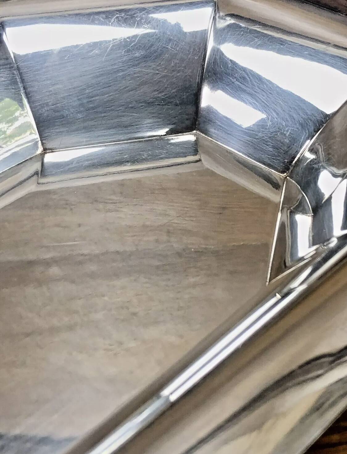 Bannette basket bread basket Art Deco silver metal Rosewood Christofle Alfenide