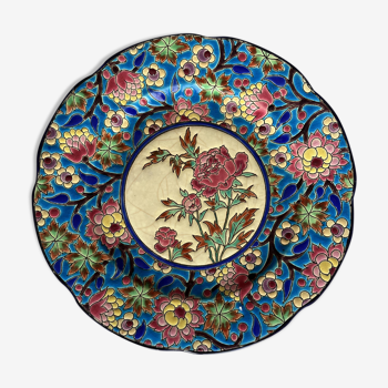 Plate in Longwy enamels