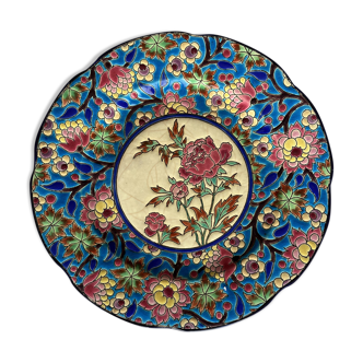 Plate in Longwy enamels