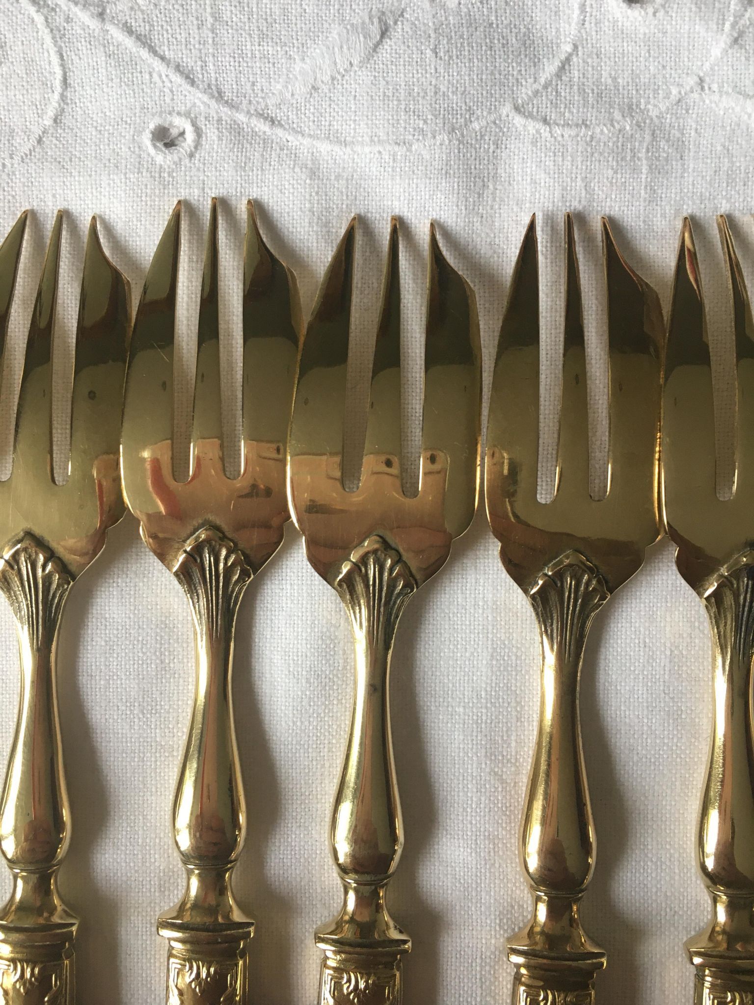 Golden vintage forks