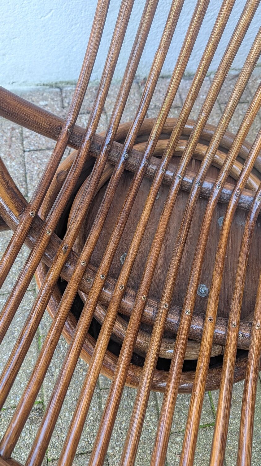 1970s spiral rattan lounge set