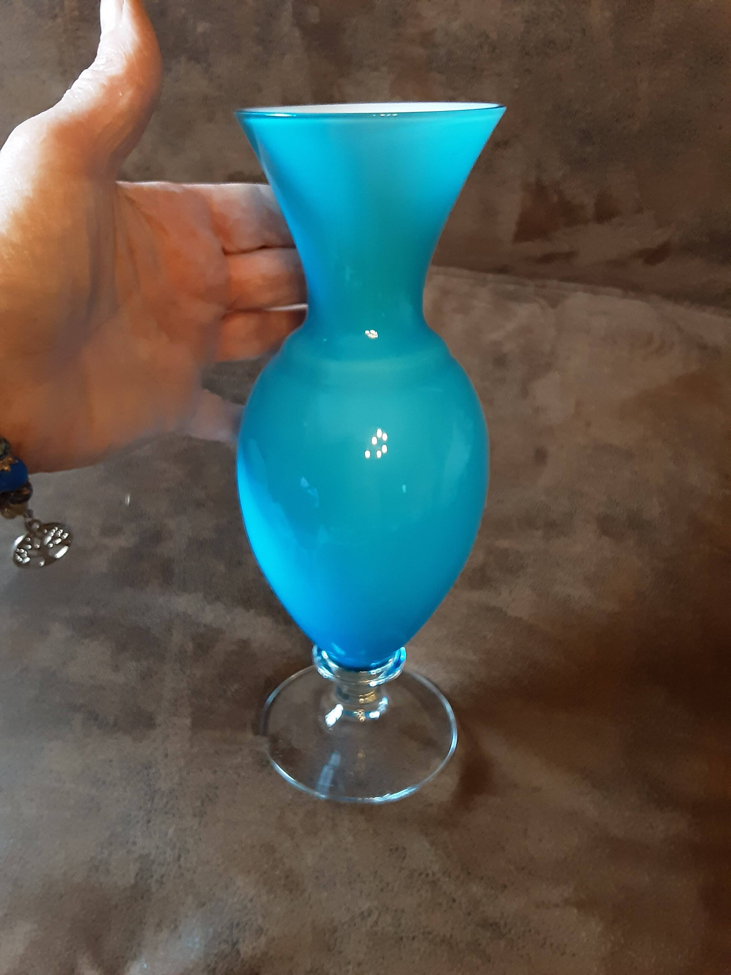 Turquoise opaline vase