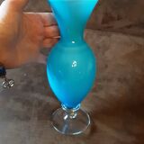 Turquoise opaline vase