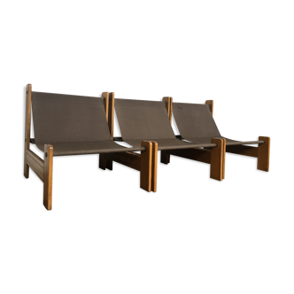 Set of 3 vintage modular armchairs