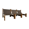 Ensemble de 3 chauffeuses fauteuils modulables vintage