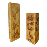 Pair of herbarium vases by Raymonde Leduc in Vallauris, triangle