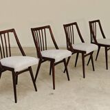 Set of 4 grey bouclette chairs by Antonin Suman