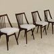 Set of 4 grey bouclette chairs by Antonin Suman