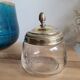 Boîte en verre ciselé et couvercle argent