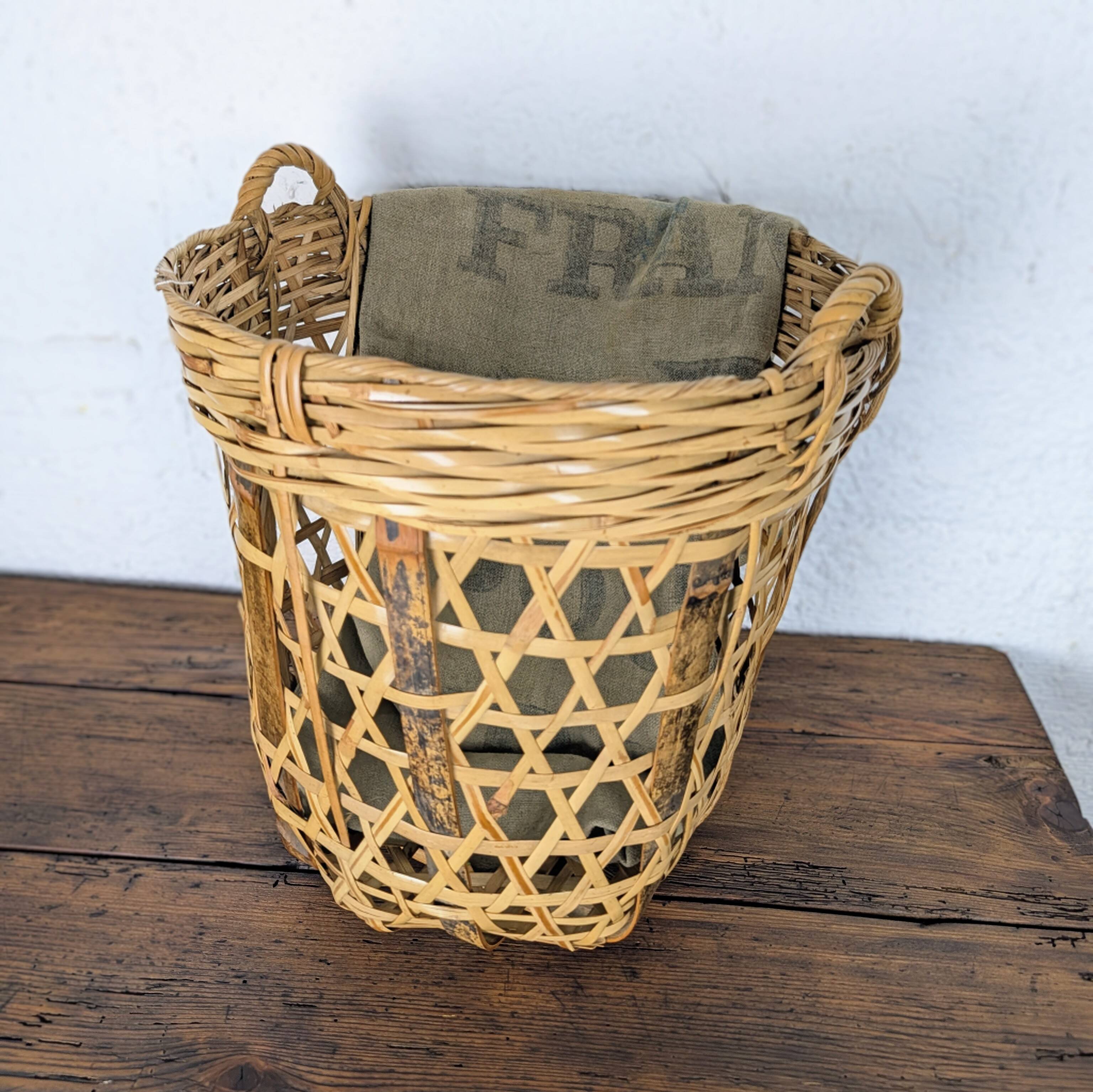 Woven bamboo basket