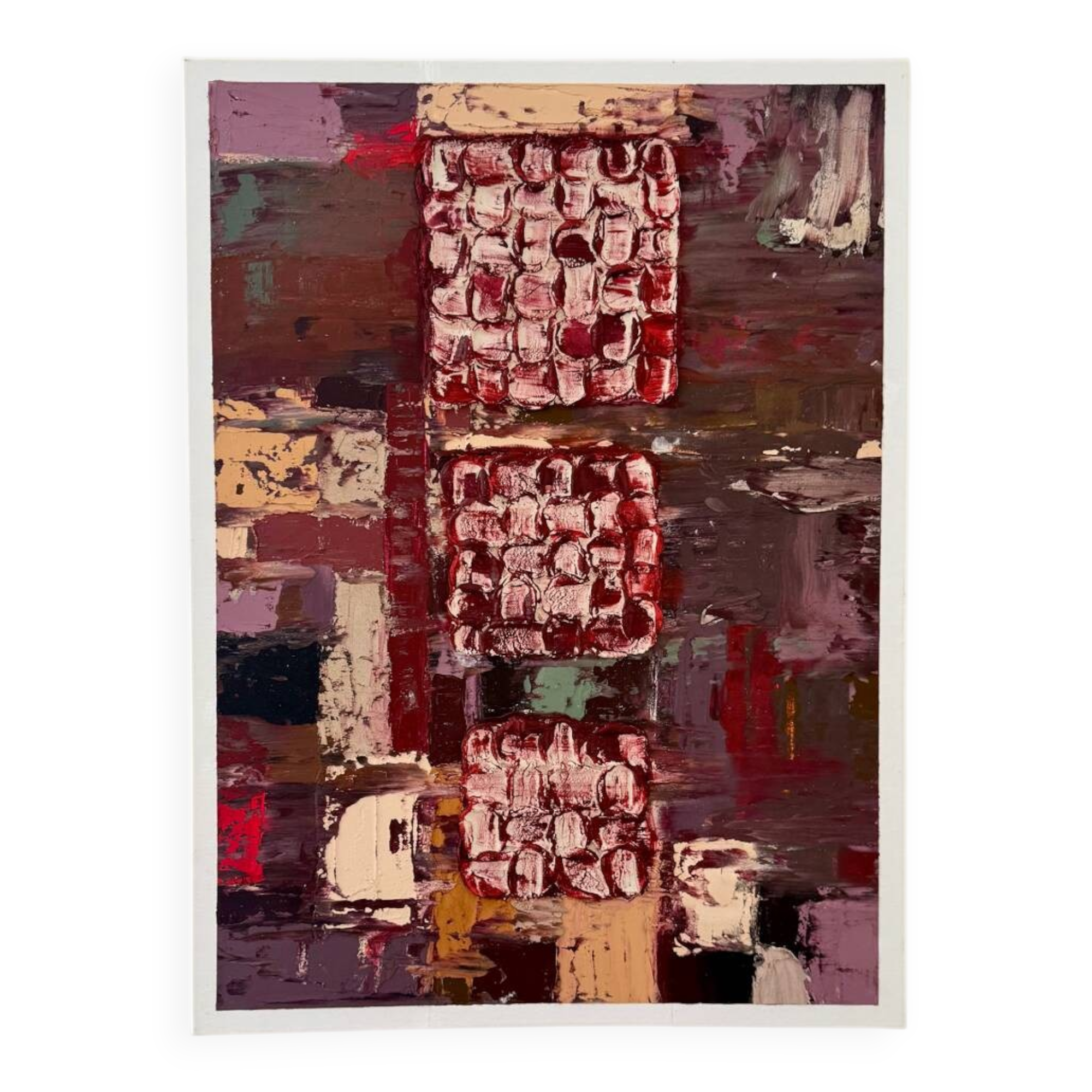 Abstract Urban Art – ‘Urban Breath’ – Contemporary Red & Purple textur
