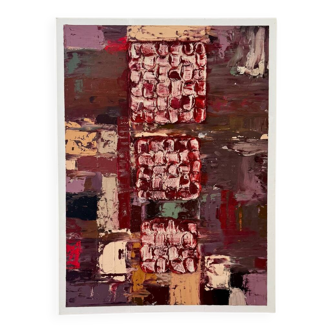 Abstract Urban Art – ‘Urban Breath’ – Contemporary Red & Purple textur