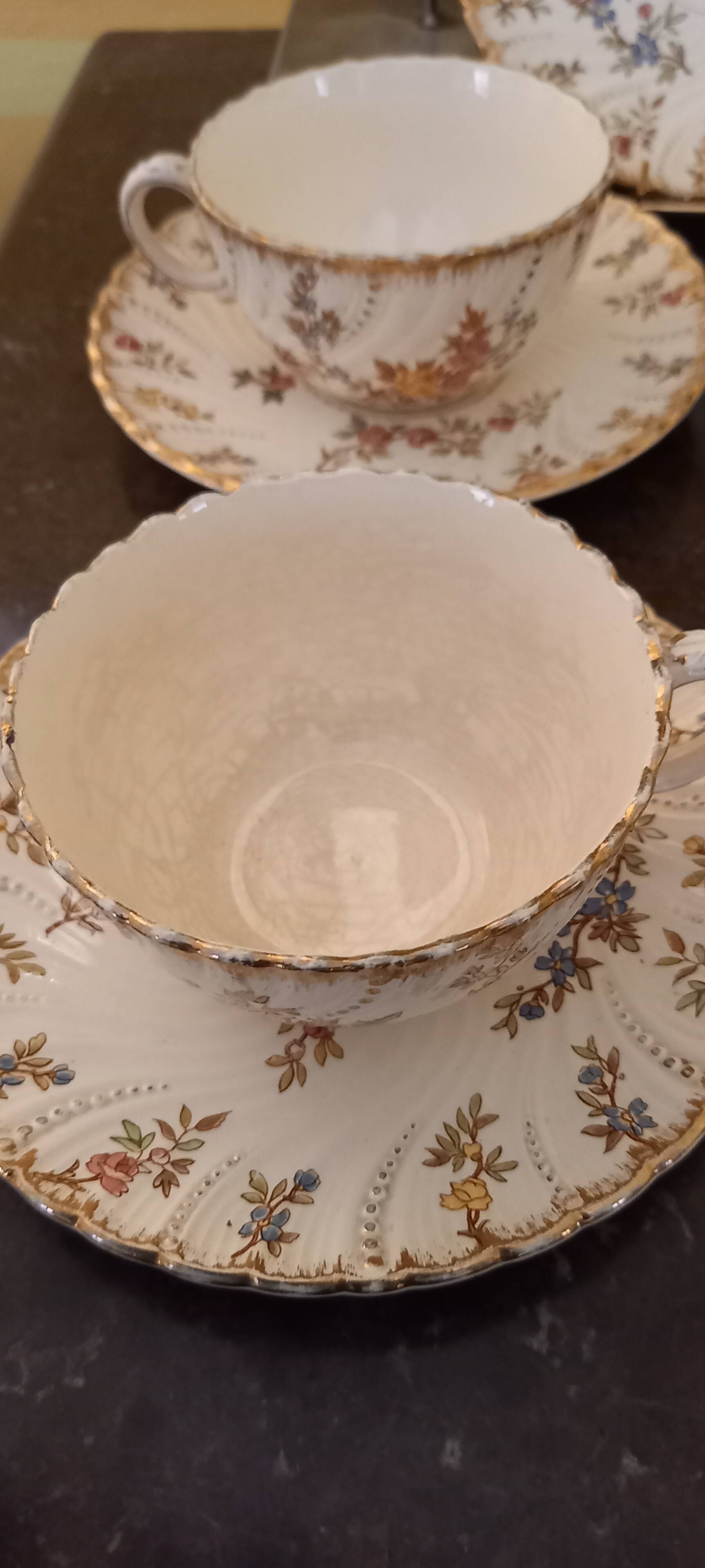 Lots of Sarreguemines Louis XV cups
